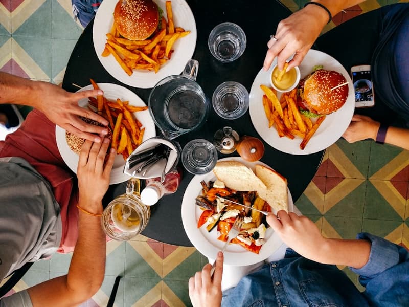 Shared plates at the table